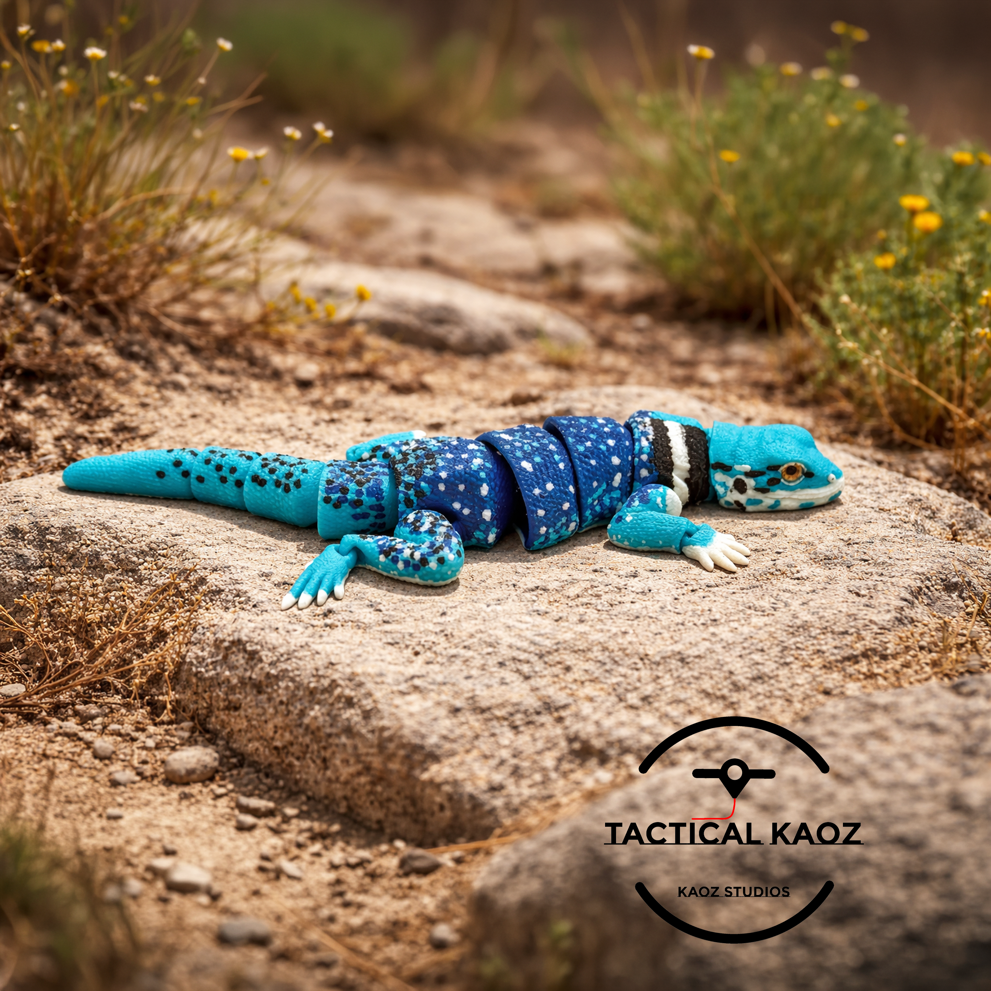 Collared Dickerson Lizard — Fully Articulated Flexy Reptile Pre